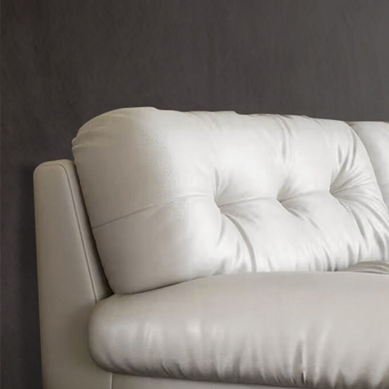 Italian Minimalist Living Room Genuine Leather Sofa Designer Straight Small Apartment Cream Style Lazy Cloud Sofa Shipping and tax not included