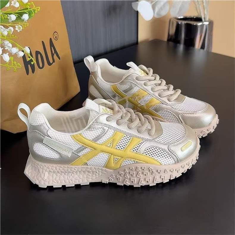 2025Mesh De Xun Summer New Fashion Casual Forrest Gump Shoes Breathable Sneakers Lightweight Thick Sole