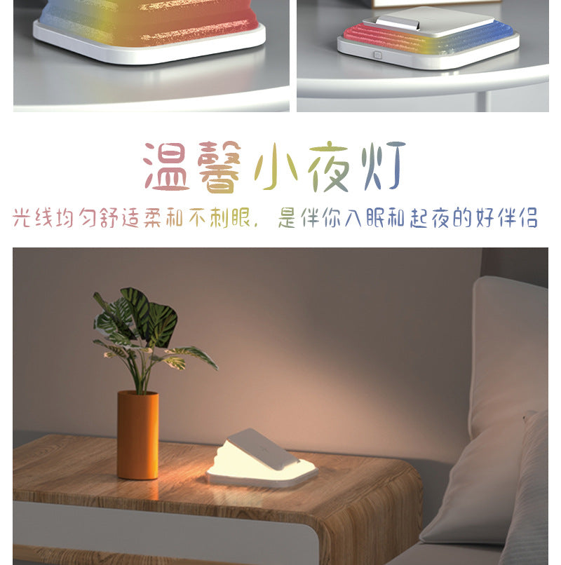 Creative Gift Bedroom Portable Folding USB Night Light LED Rechargeable Eye Protection Desk Lamp Reading Wireless Charging Night Light