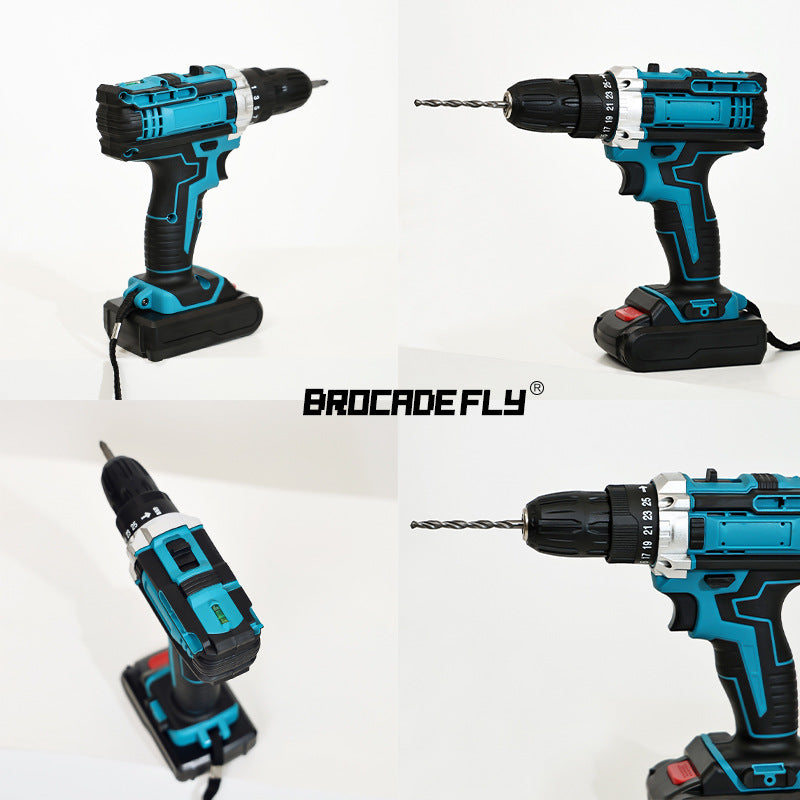 21v Multifunctional Lithium Electric Drill Set Rechargeable Hand Drill Household Impact Drill Pistol Drill Wholesale