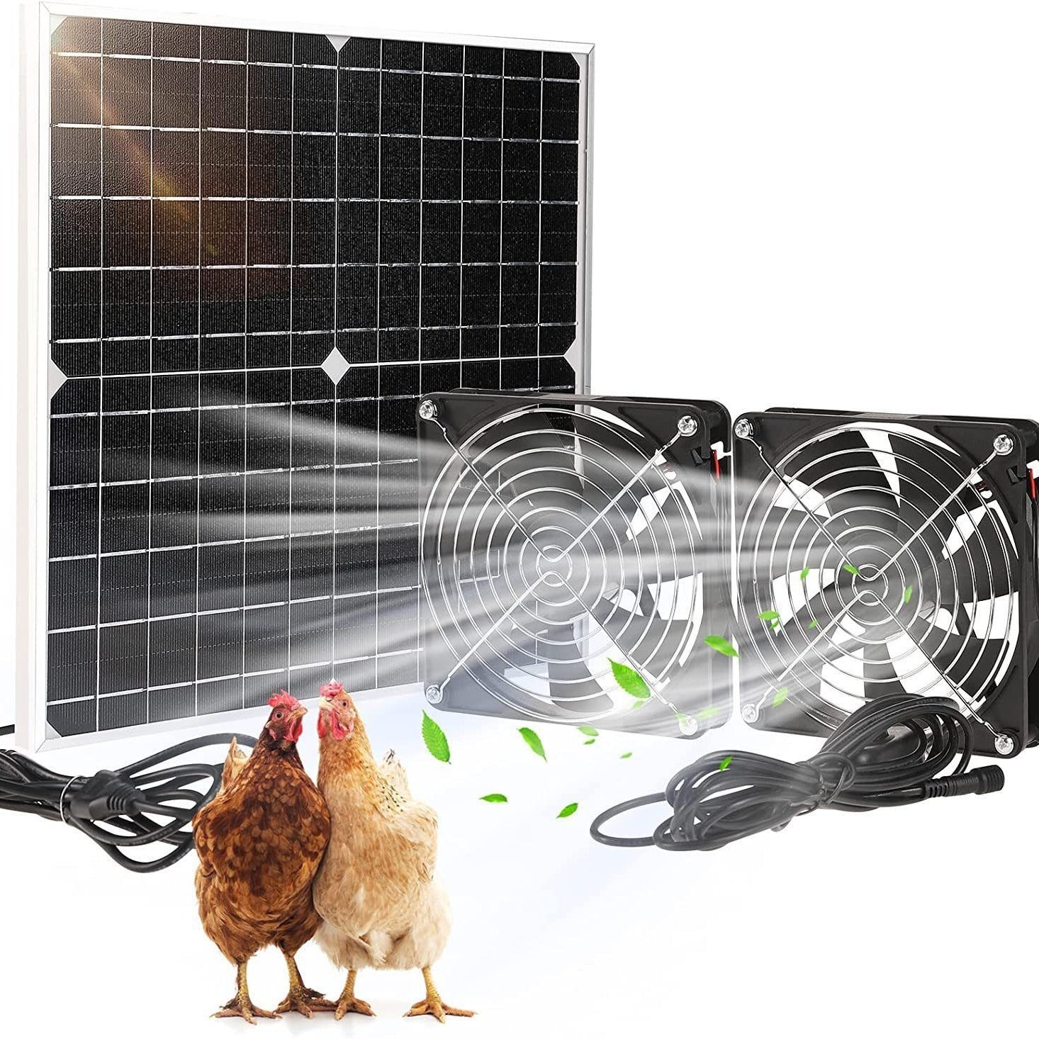 Solar Waterproof Solar Fan Kit20W Solar Panel+Fan,Suitable for chicken coops and sheds