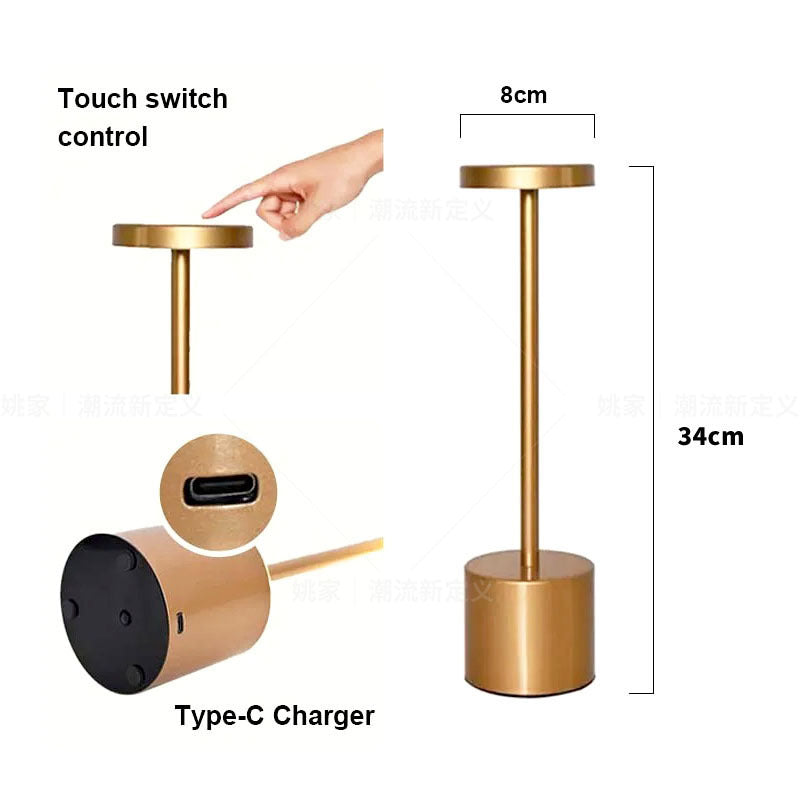 I-Shaped Desk Lamp Rechargeable Night Light Bedroom High-End Atmosphere Lamp Bar Table Lamp Touch Rechargeable Desk Lamp