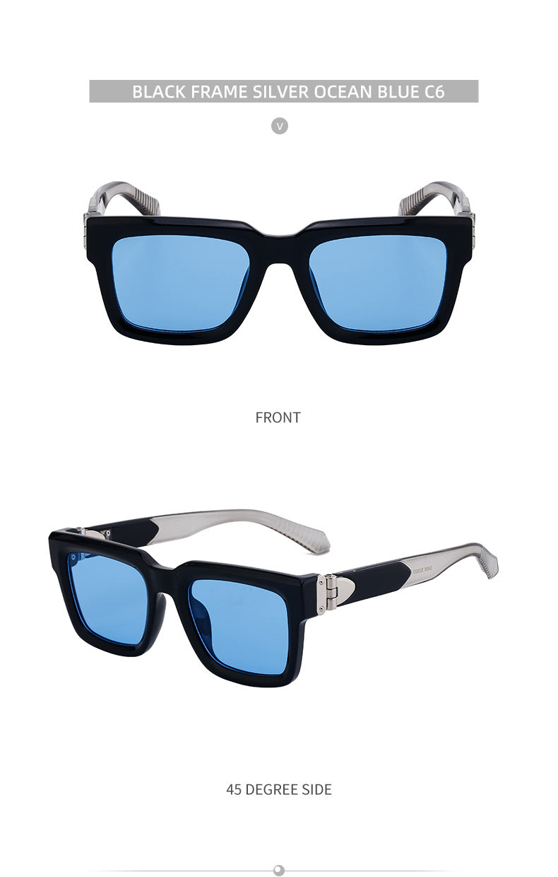 2025 New European and American Style Square Frame Sunglasses for Men High-end Feel 0k Rich Man Sunglasses Men Trendy sunglasses