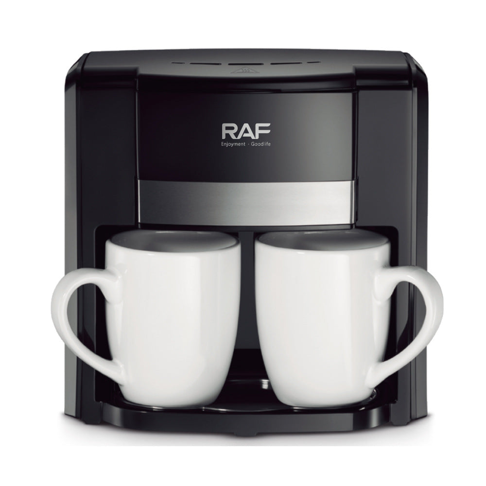 RAF European Standard Coffee Machine Small Semi-Automatic Household Drip American Coffee Machine Double Cup Automatic Moka Pot