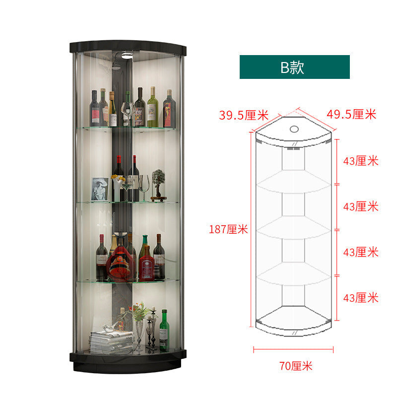 Corner Cabinet Wall Corner Cabinet Triangular Corner Cabinet Modern Simple Glass Wine Cabinet Triangular Cabinet Living Room Cabinet Display Cabinet