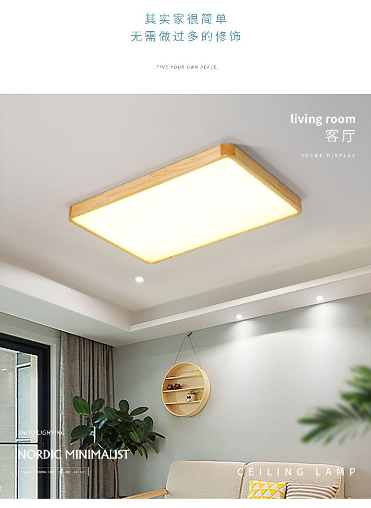 Log led Ceiling Lamp Living Room Balcony Tatami Wabi-Sabi Style Japanese Style Wood Art Corridor Nordic round bedroom