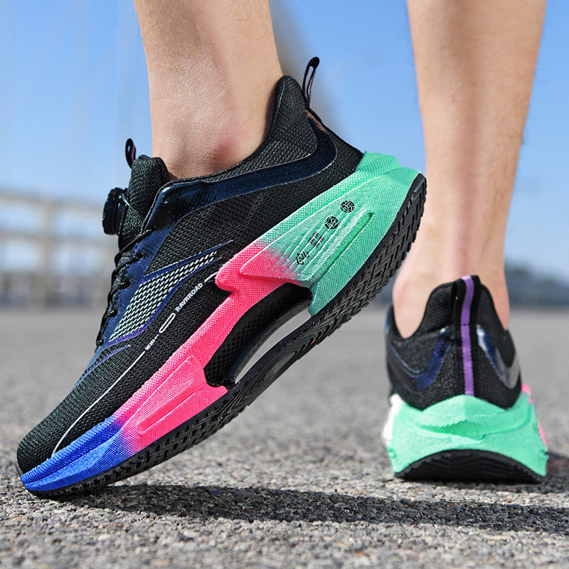 2025New Hollow Popcorn Carbon Plate Soft Sole Running Shoes for Men Training Combat High Elastic Shock Absorption Breathable Sports Shoes