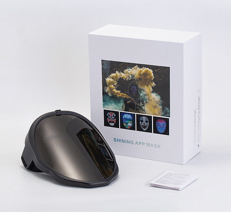 Halloween Colorful LED Glowing Mask Party Sunglasses Rechargeable diy Dynamic Light-Up Mask Face Shield