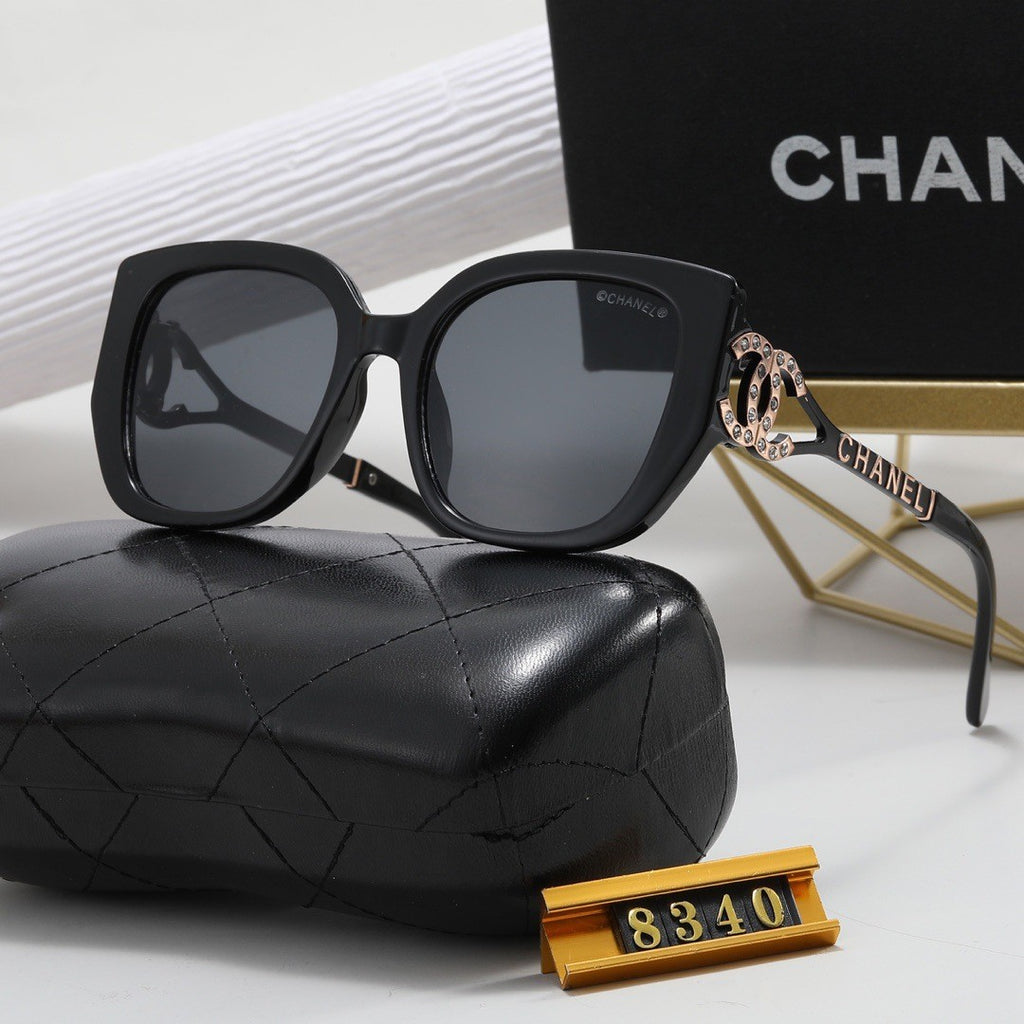 Chanel Style European and American High-End Summer Sunglasses Personality Versatile Trendy Sunglasses Driving Travel Fake Eye