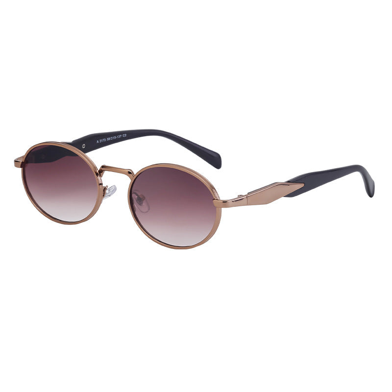 Oval Small Frame Sunglasses for Women, High-End Brand, European and American Style, Trendy UV Protection Sunglasses