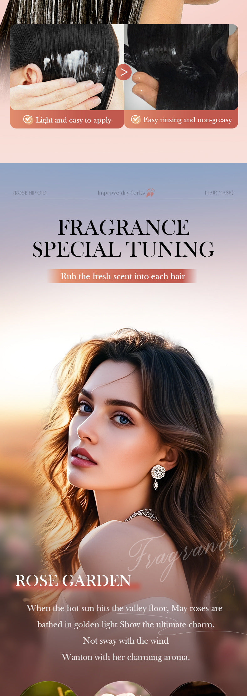 Cross-border Rosehip Oil Hair Mask500g Moisturizing and Smooth Hair Conditioner Export Manufacturer Wholesale