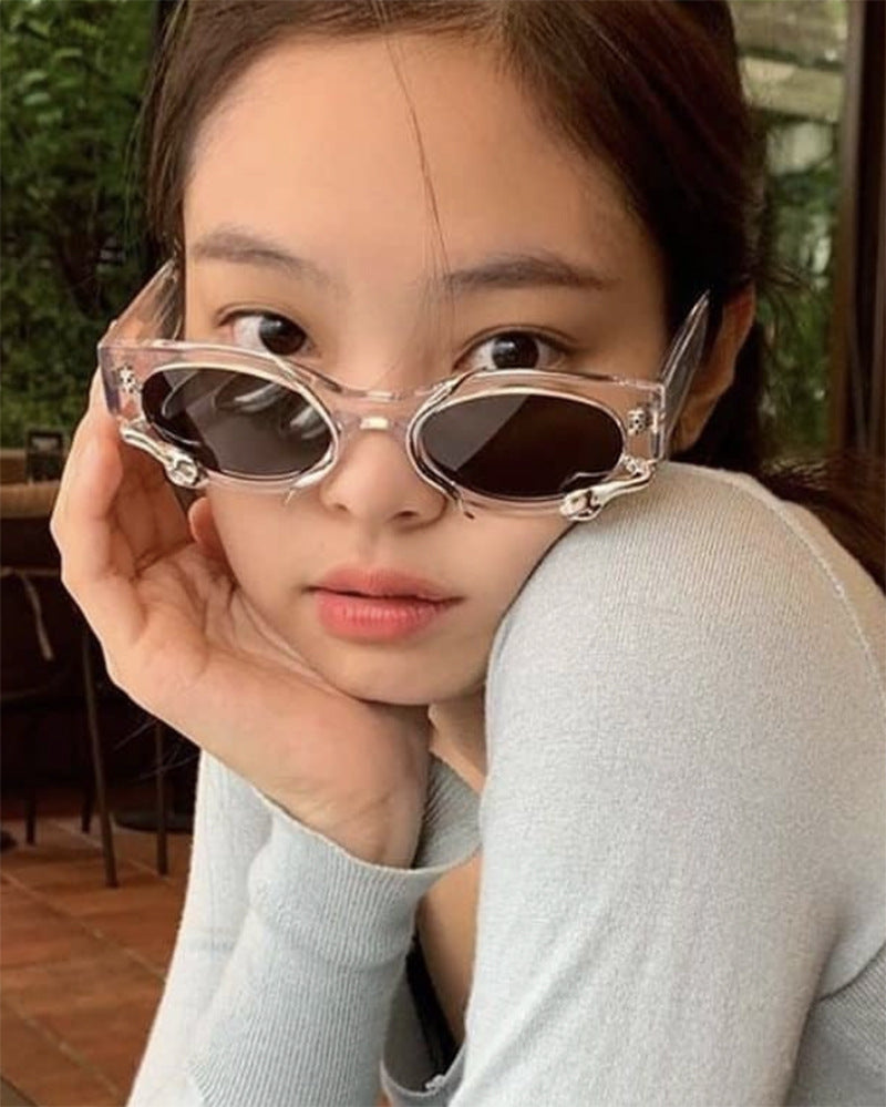 gm Same Style Women's Sunglasses Snake Small Frame Sunglasses High-End Steampunk Cat Eye Glasses shades