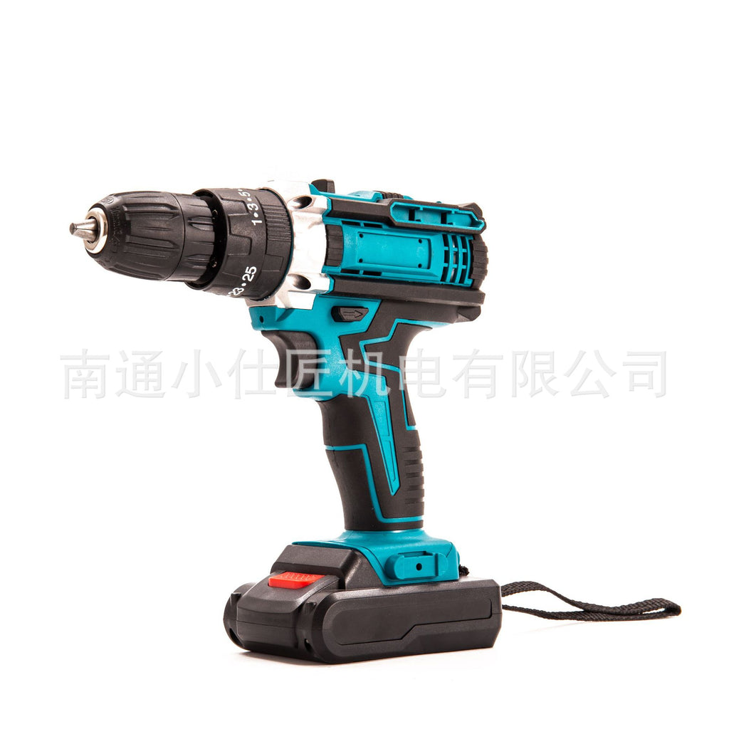 Cross-Border AliExpress Foreign Trade Handheld Drill Impact Electric Drill Brushless Rechargeable One Battery One Charger Lithium Battery Tool