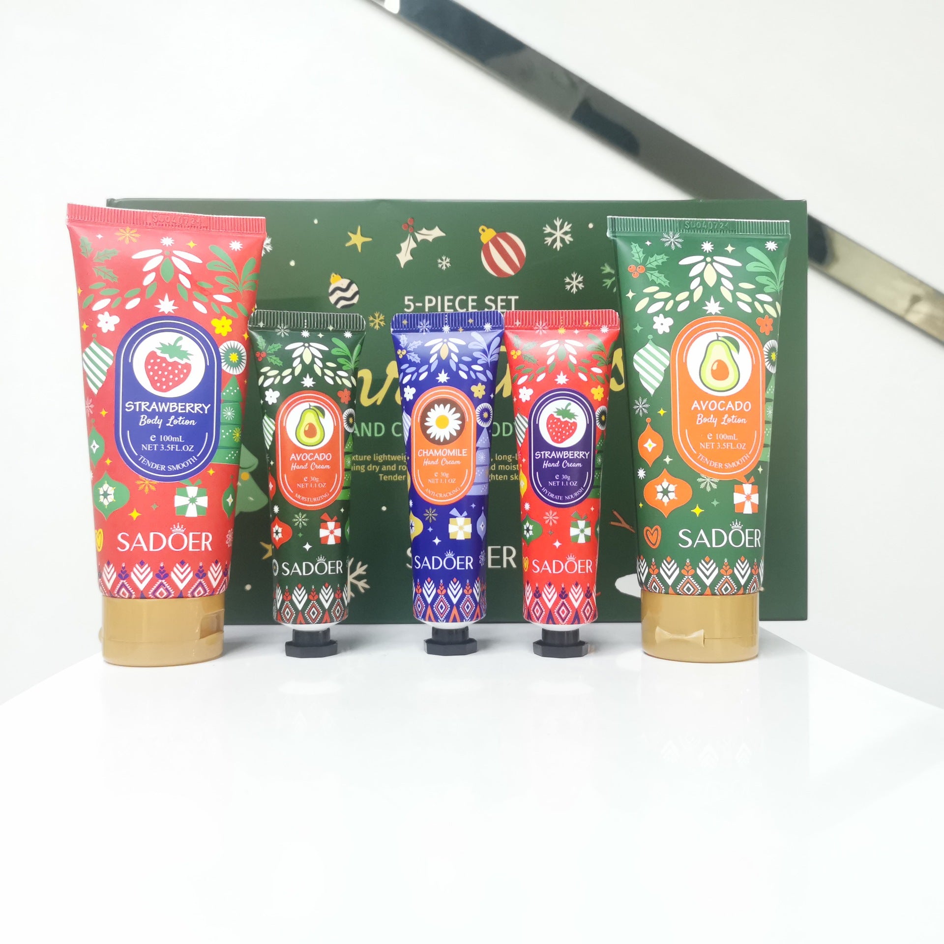 Full English Christmas Moisturizing Anti-Chapped Hand Cream Five-Piece Set SADOER Autumn and winter hand cream  foreign trade wholesale