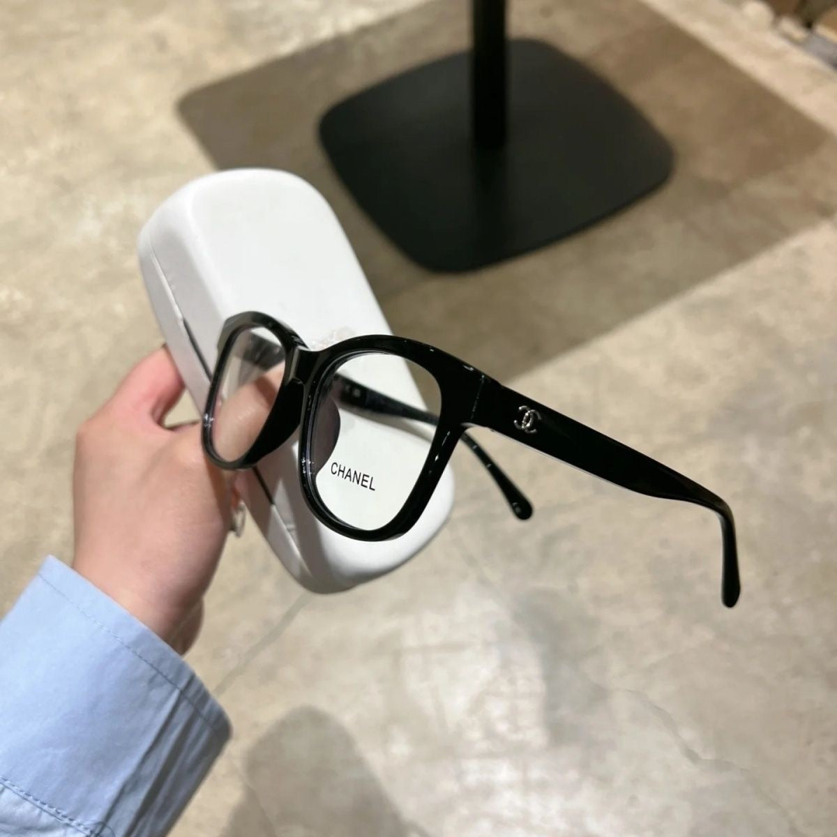 Xiaoxiangjia CH3392No Makeup Black Frame Women's Non-Prescription Glasses Frame Acetate Myopia Glasses Can Be Fitted with Prescription No Makeup Can Be Fitted