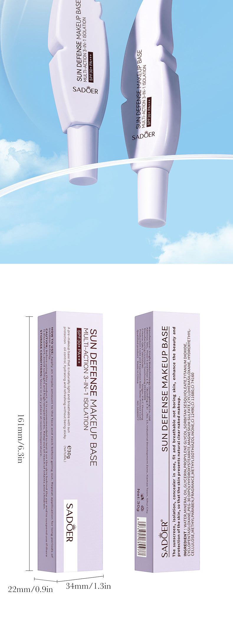 Cross-border Sunscreen30g SPF30+Sunscreen Isolation Cream UV Protection Concealer Sunscreen Cream Wholesale from Foreign Trade Manufacturer