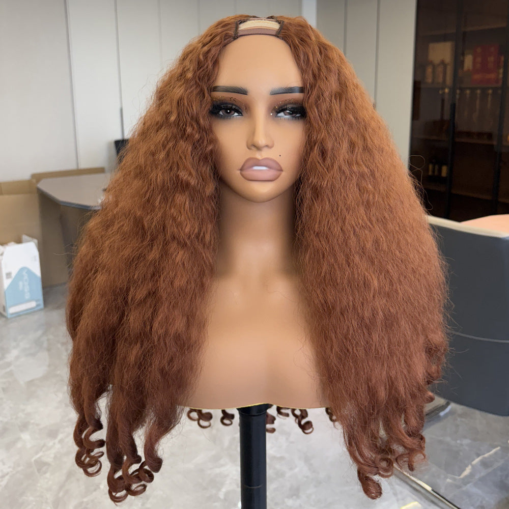 2H350 Highlight Yaki Synthetic  Afro Bouncy Curly End Wigs