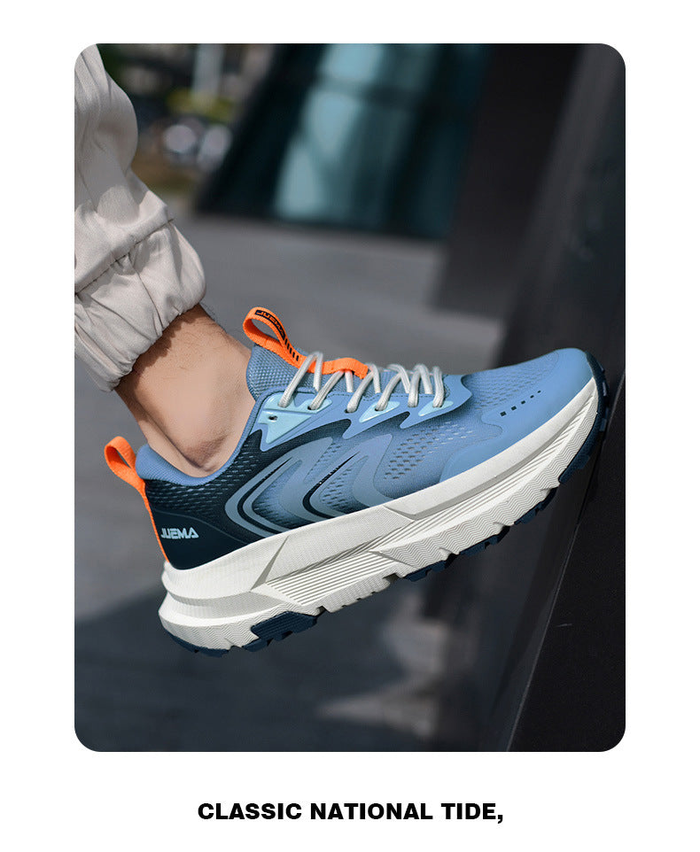 Men's Shoes New2025Mesh Breathable Running Shoes Anti-Slip Shock Absorption Lightweight Soft Sole Sports Shoes Manufacturer Wholesale