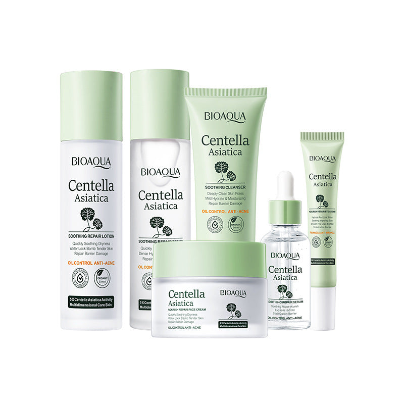 BIOAOUA Centella asiatica soothing and repairing six-piece set Moisturizing skin care product set  wholesale