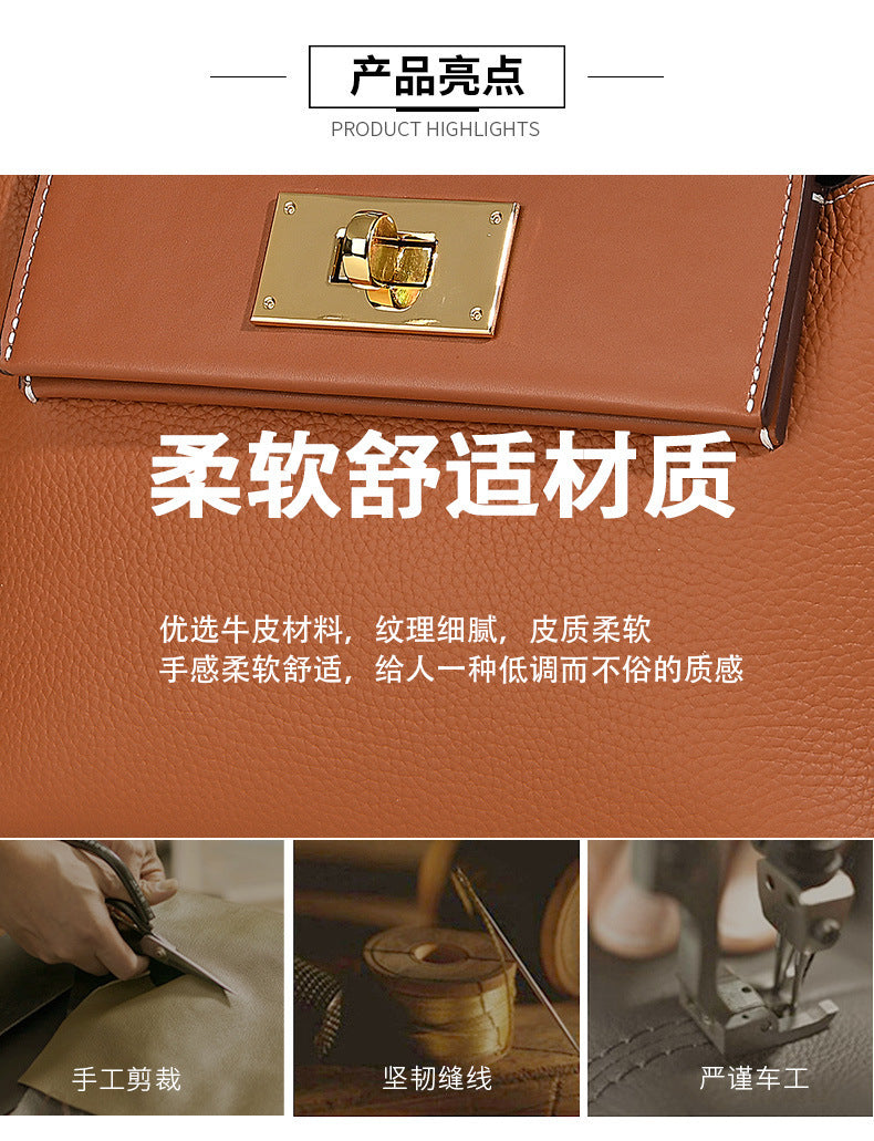 New European and American Style Kelly Bag Versatile Dumpling Bag High-Quality Texture Top Layer Fashion Women's Handbag Tote Shoulder Crossbody Bag
