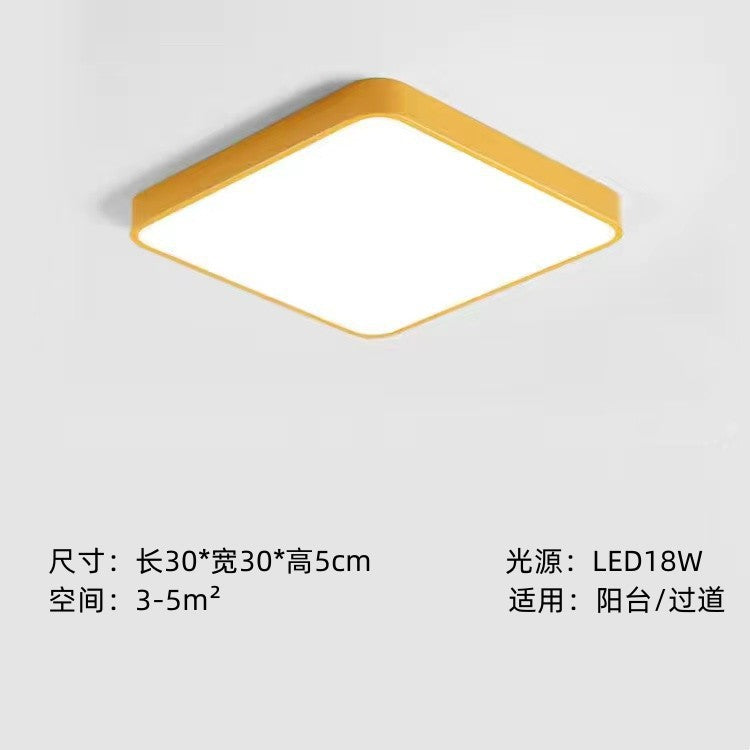 Home Living Room Lamp Rectangular Creative Macaron Ceiling Lamp Room Lamp Modern Simple Iron Art led Bedroom light