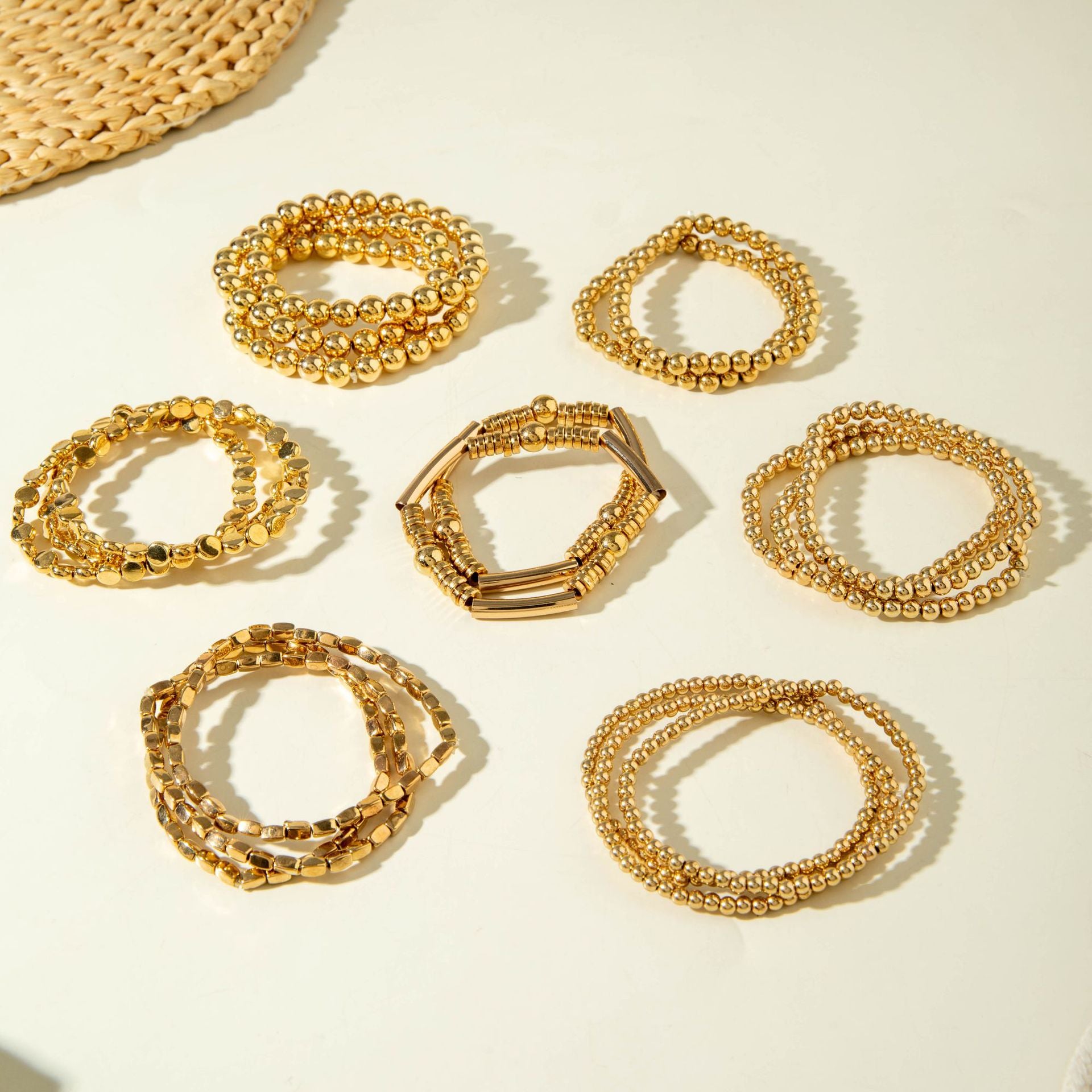 European and American Fashion Accessories Simple and Stylish CCB Beaded Bracelet Bohemian Multi-layer Stacked Bracelets Wholesale