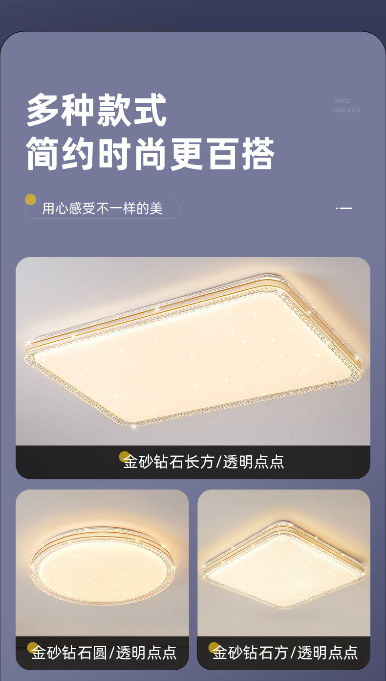 led Ceiling Lamp Master Bedroom Lamp Simple Modern Living Room Lamp Round Room Study Romantic Starry Sky Light Fixture