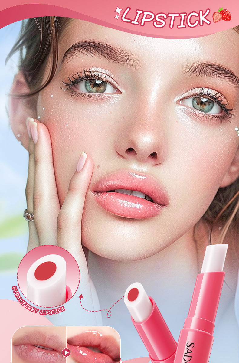 Full English Fruit Filled Temperature Changing Lip Balm SADOER Hydrating Moisturizing Temperature Changing Lip Balm for Foreign Trade