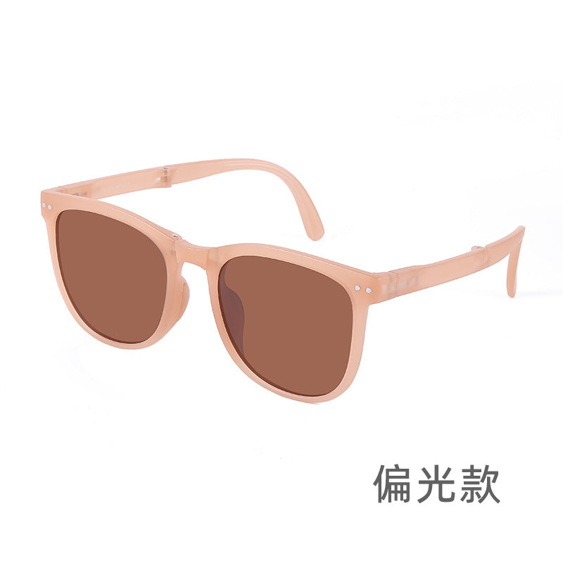 New Fashion Foldable Sunglasses for Women UV Protection Polarized Sunglasses Trendy Portable Full Frame Sun Glasses