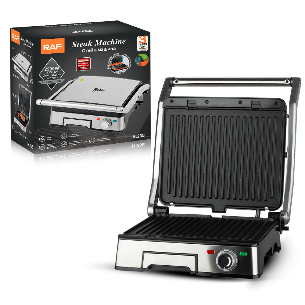 RAF European Standard Household Steak Machine Sandwich Maker Waffle Maker Heated Electric Griddle for Toasting Bread and Light Meals