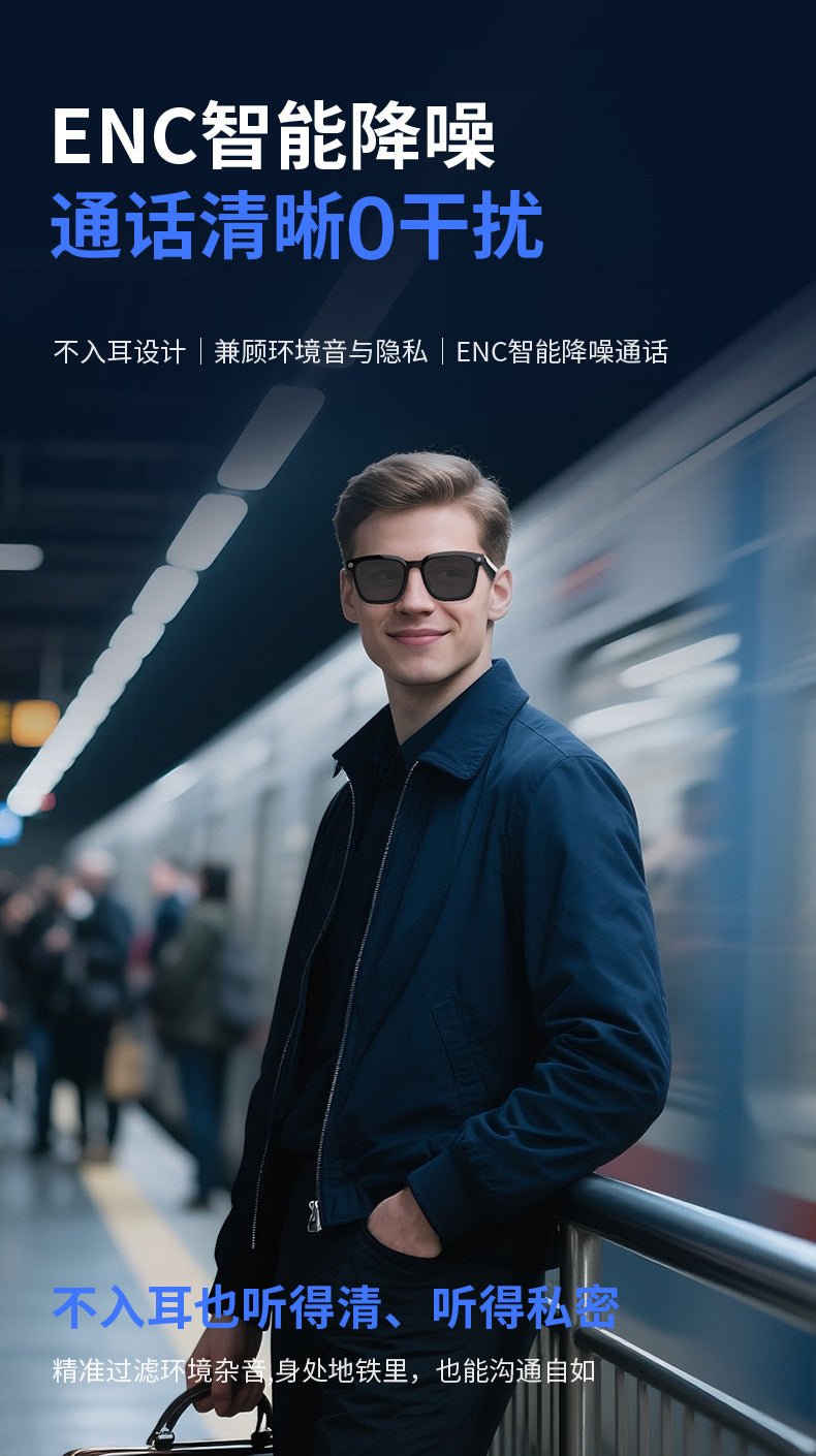 V03-T6Smart Glasses800100 Megapixel Camera with Image Stabilization1200P Video Recording Audio Recording AI Translation Recognition