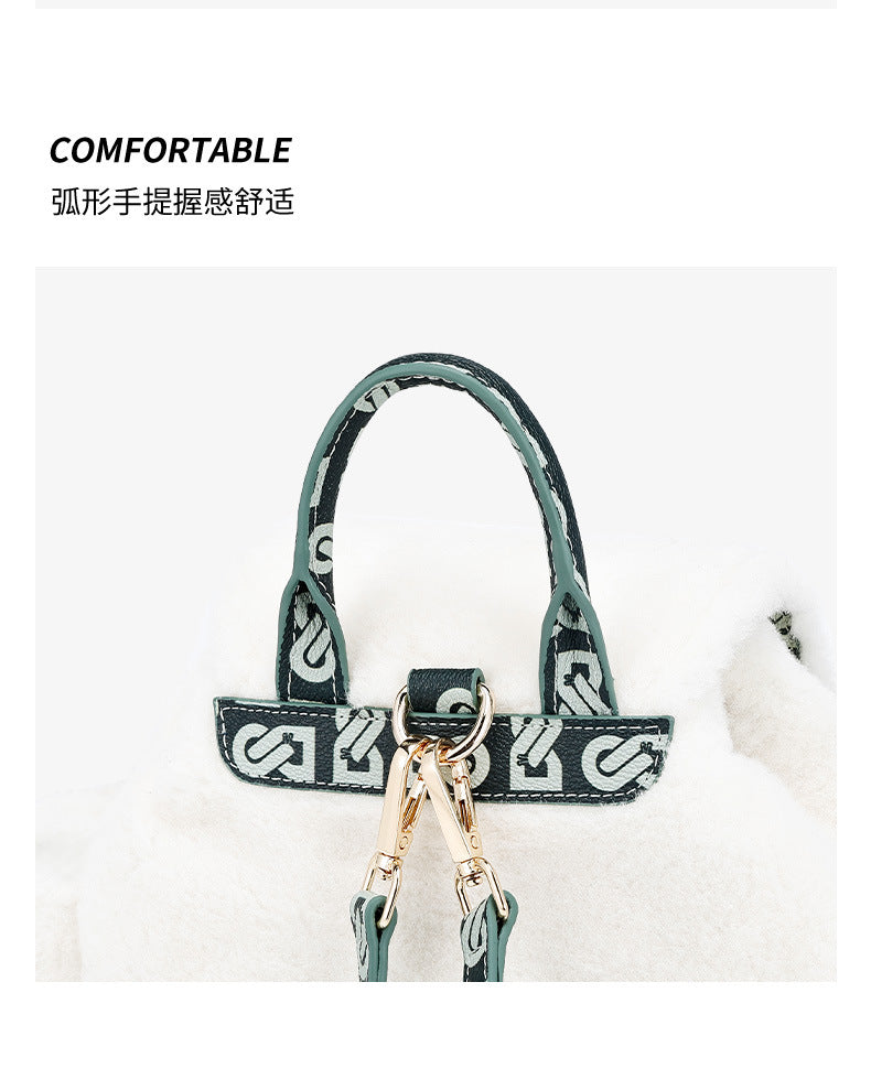 Korean Version Commuting Versatile Casual Mini Backpack Autumn Winter New Plush Double Shoulder Bag for Female Students Class Bag