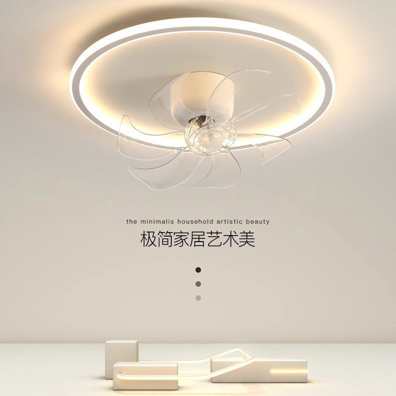 Minimalist Bedroom Ceiling Fan Light Modern Simple Silent Master Bedroom Fan Round Dining Room Oscillating Ceiling Fan Light