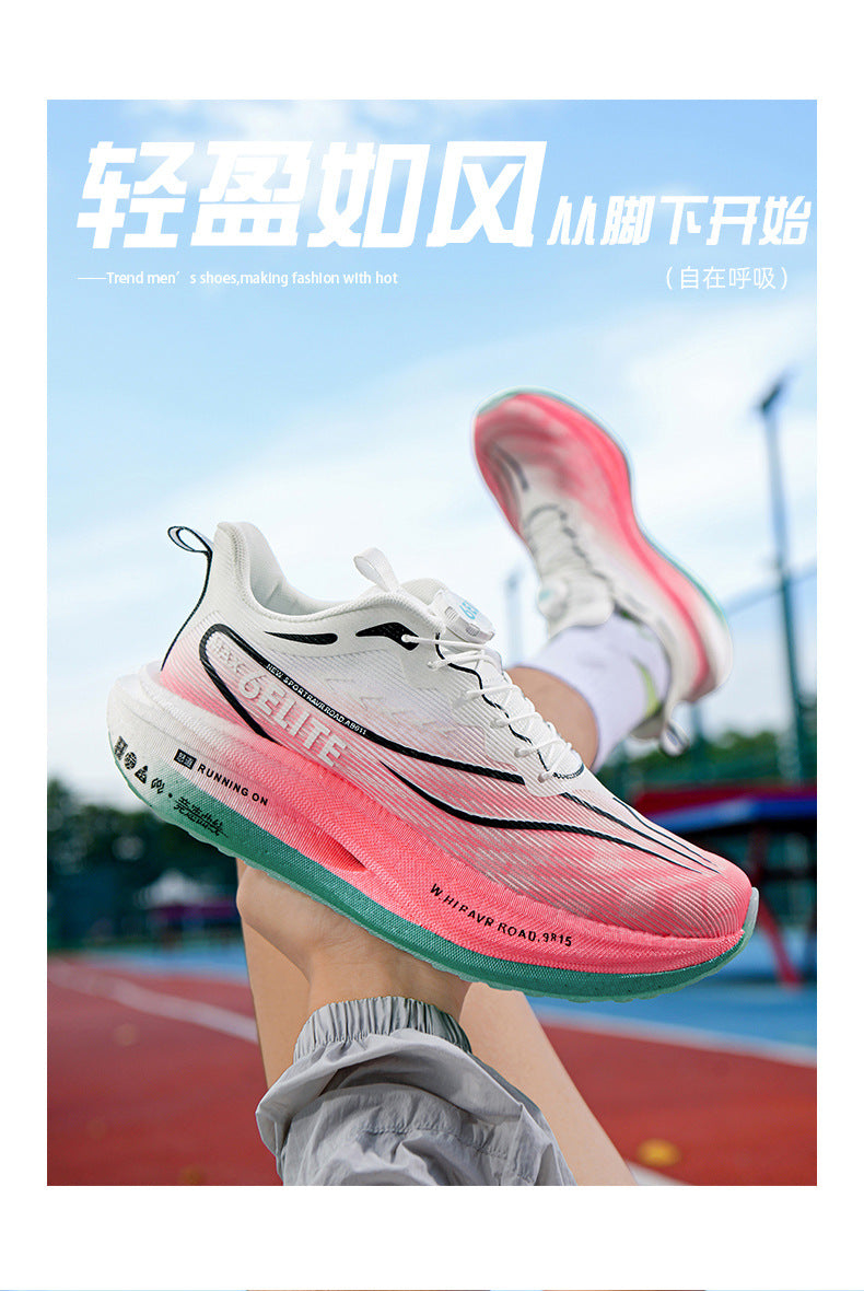 Feiteng6New Style Real Explosive Carbon Plate High Elastic Cushioning Running Shoes Luminous Casual fashion Couple Rotating Buckle Sneakers