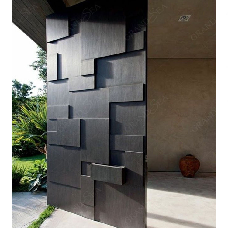 Luxury Design Entrance Door Exterior Security Front Pivot Door Modern Entry Black Wooden Aluminum Pivot Door