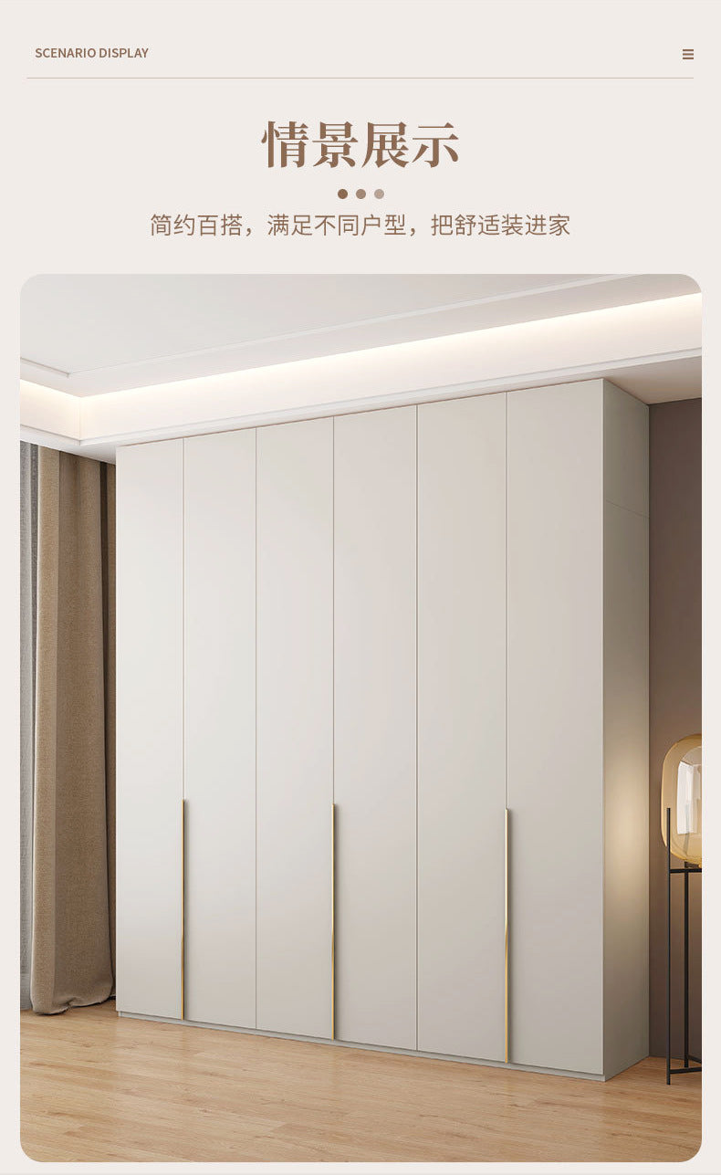 Wardrobe Solid Wood Hanging Area Multi-Bedroom Home Eco-Board Children's Room Corner Computer Desk Desk Cabinet Integrated Wardrobe