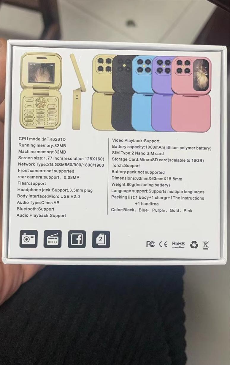 i17 mini Dual Card2G Non-Smartphone Flip Phone with Buttons for Elderly i16 pro