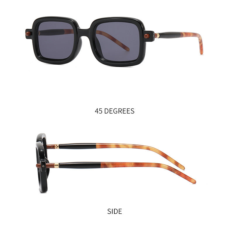 New Thick Frame Sunglasses for Men, European and American Style Square Frame Sunglasses, Retro Blue Light Blocking Sunglasses for Men, Wholesale