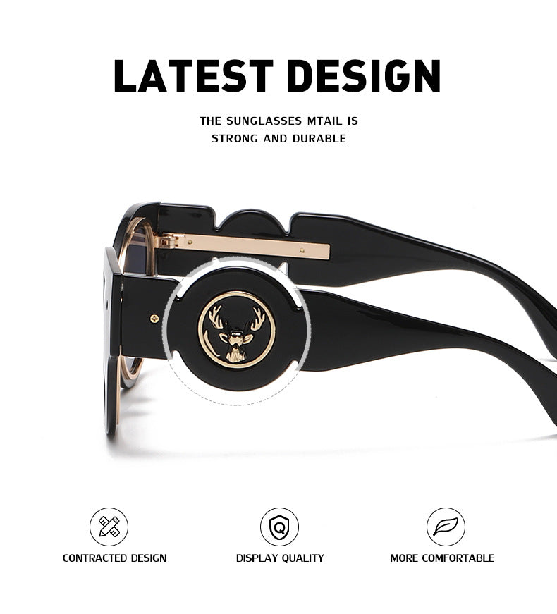 European and American Style Cat Eye Sunglasses for Women with High-end Feel ins Steampunk Frameless Sunglasses for Women Wholesale