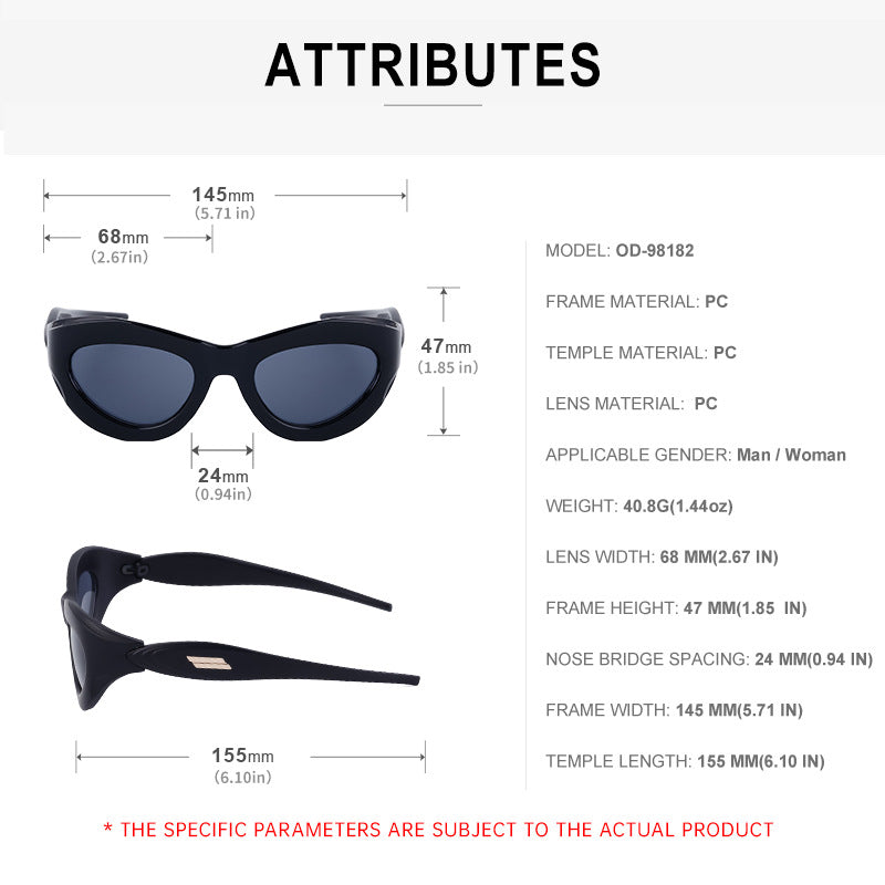 European and American Millennium Y2K Cat Eye Sunglasses Women's Cycling Windproof Sunglasses Women's Glasses Wholesale sunglasses