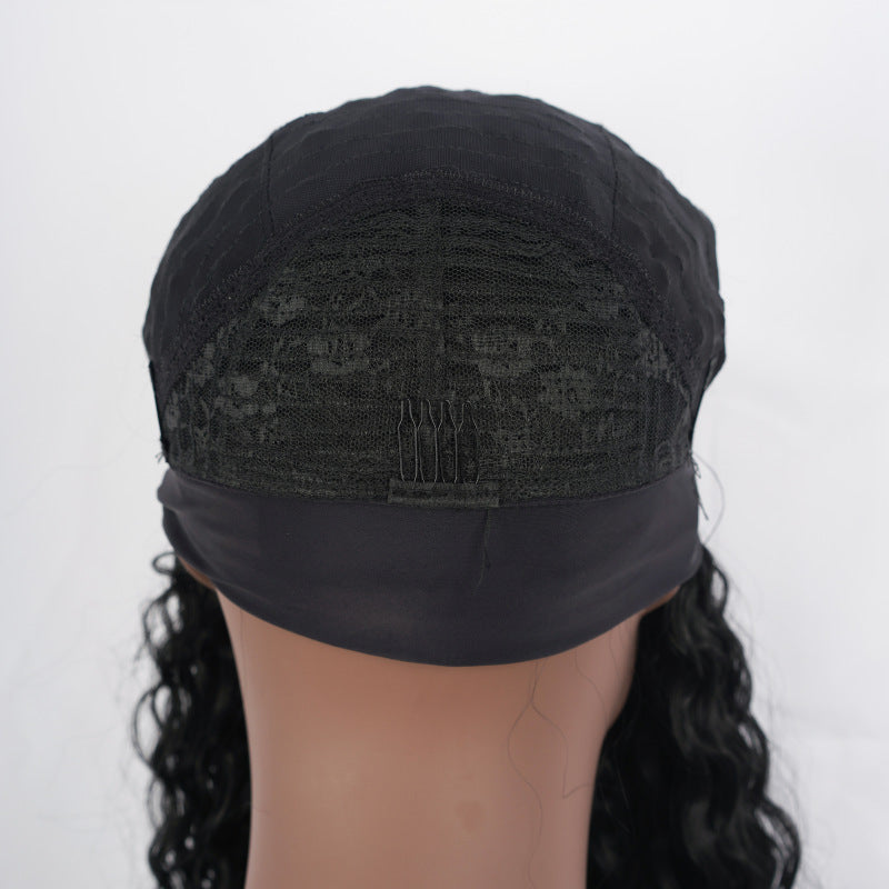 European and American Style Medium-Length Curly Wig Afro Wig wigs Lightweight Synthetic Hair Band with Slight Curl