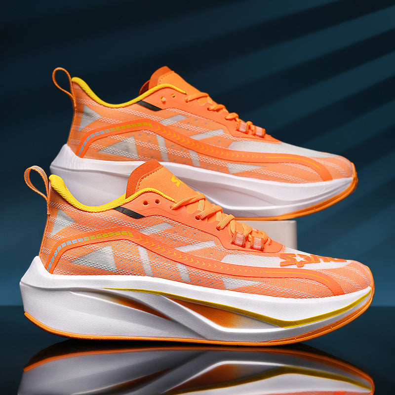 Summer Professional Marathon Soft Sole Mesh Breathable Sports Shoes Thin Running Shoes Men's Racing Long Distance Sports Shoes