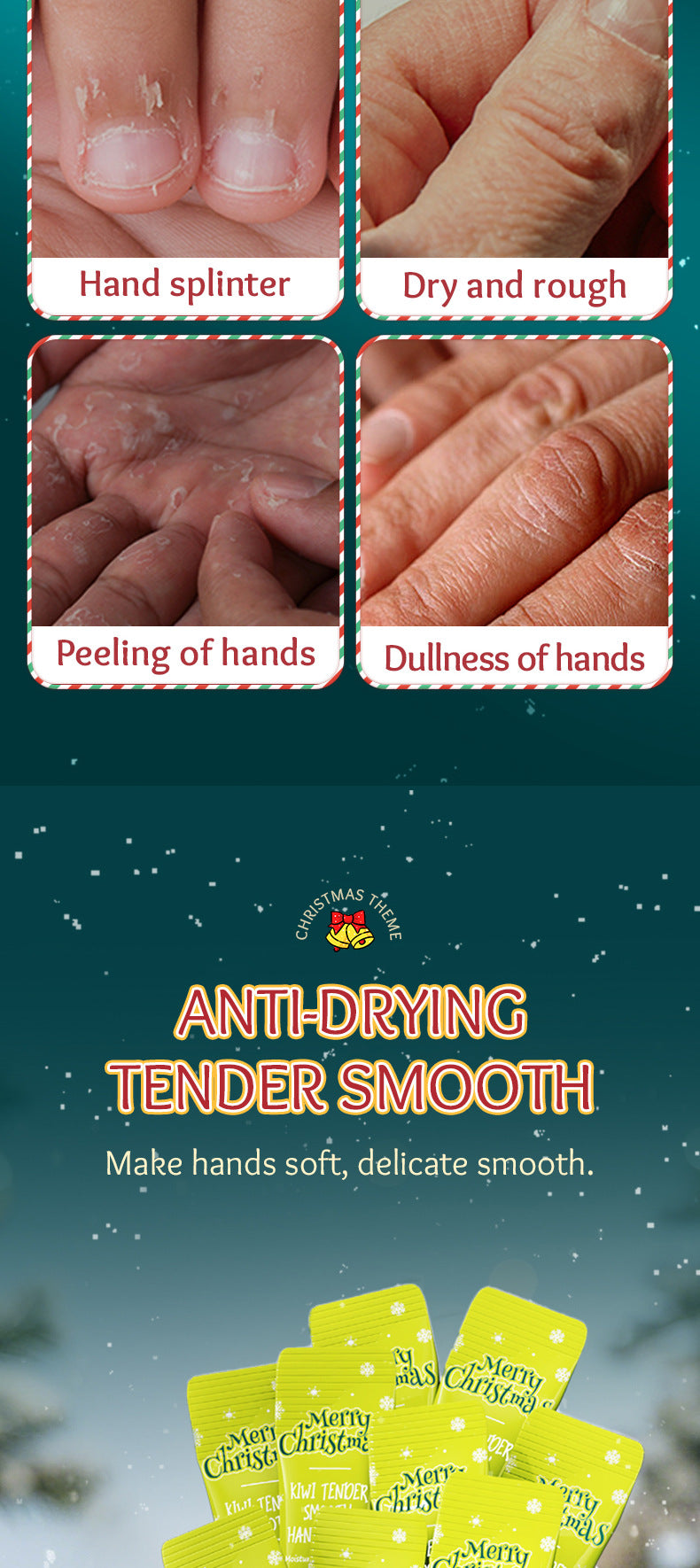 Full English Christmas Kiwi Smooth Hand Cream SADOER Anti-chapped Moisturizing Hand Cream  Wholesale