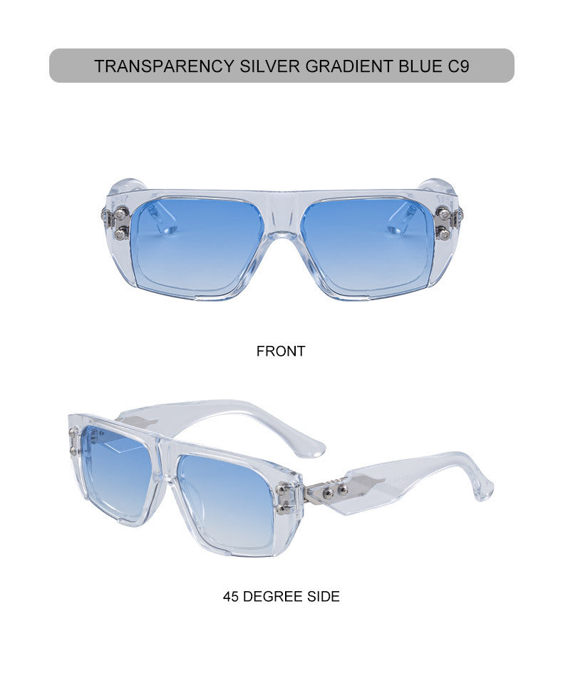 2025New Fashion Square Frame Sunglasses for Men, High-End Personality Outdoor Trend Driving Sun Protection Sunglasses for Men