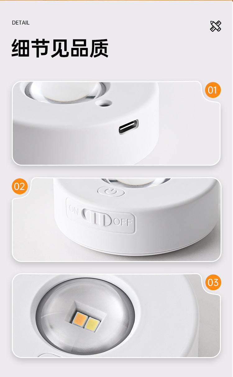 Charging led Cabinet Light Magnetic Suction Wine Cabinet Wardrobe Light Remote Control RGB Ice Hockey Light Wiring-Free Large Cat Eye Light