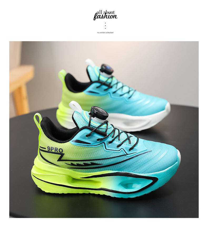 Red Rabbit9PRO Children's Fashion Casual Rotating Buckle Sports Shoes for Girls Lightweight Non-Slip Wear-Resistant Running Shoes for Boys