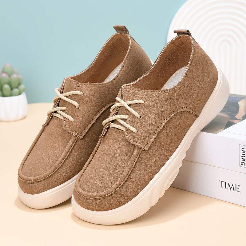 Spring and Autumn2025New Casual Shoes Soft Thick Sole Wear-Resistant Breathable Soft Old North Shoes Loafers Slip-On Trendy Shoes