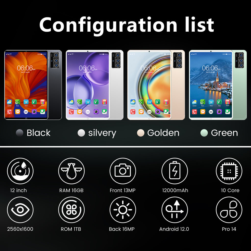 In stock hot sale Pad6Pro Android Tablet16+512G Large Screen Eye Protection Computer Manufacturer Wholesale