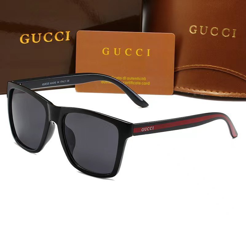 Classic Trendy Retro Sunglasses for Men and Women, Square Frame, Fashionable, UV Protection, Strong Light, Personality, Black Leg, Black Lens, Clip-on