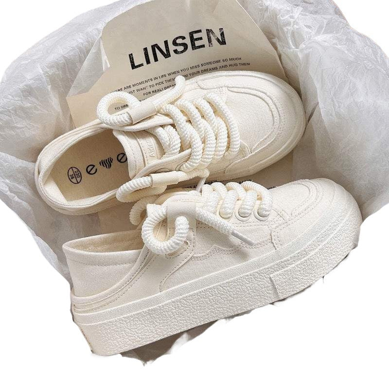 Women's Canvas Shoes with Heel Step and Half Slipper Design2025Summer New Niche Original Versatile White Sneakers to Match Dresses Women's Shoes